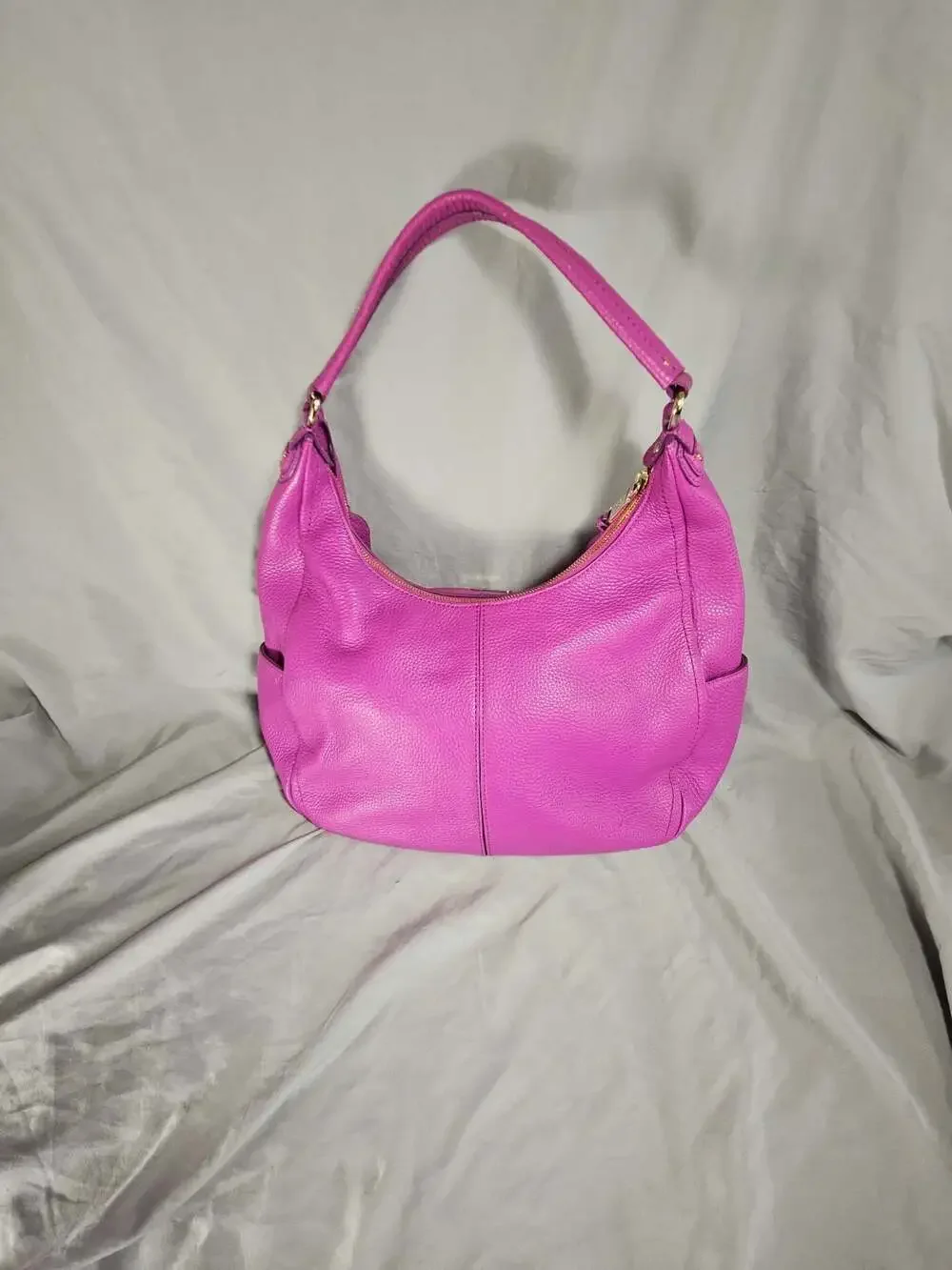 Cole Haan Village Hobo Pebble Leather Shoulder Bag in Pink